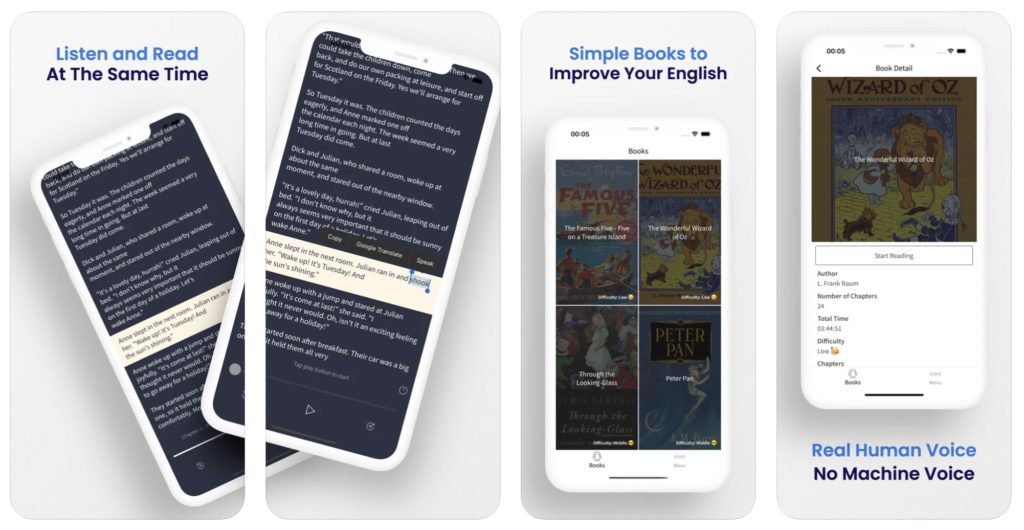 Free App - English Simultaneous Reading And Listening For Beginners